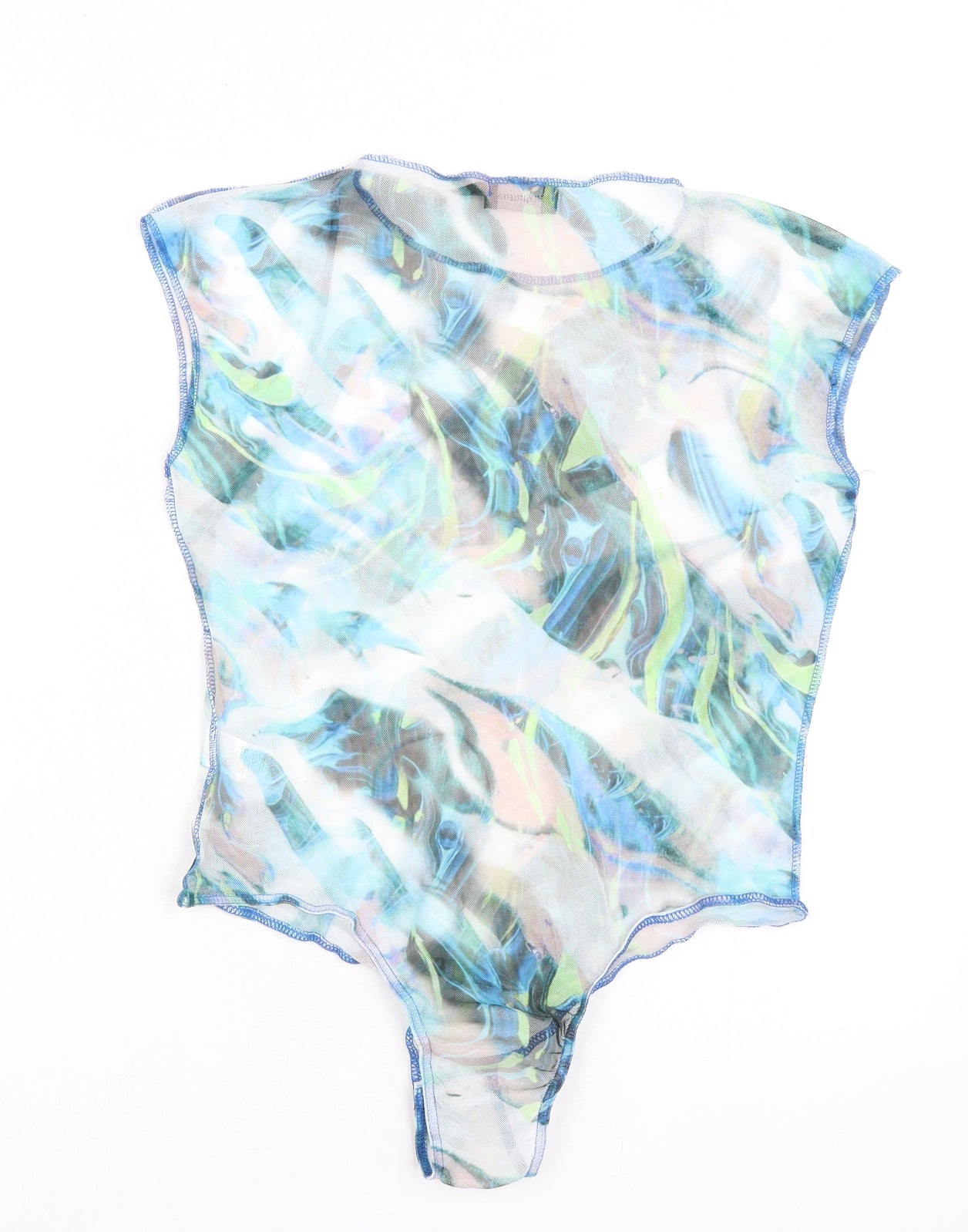 PRETTYLITTLETHING Womens Multicoloured Polyester Bodysuit One-Piece Size 16 Snap - Shear