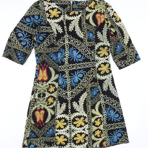 tenki Womens Multicoloured Polyester A-Line Size 12 Round Neck Zip