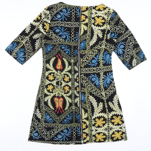 tenki Womens Multicoloured Polyester A-Line Size 12 Round Neck Zip
