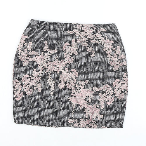 Missguided Womens Multicoloured Polyester A-Line Skirt Size 8 Zip