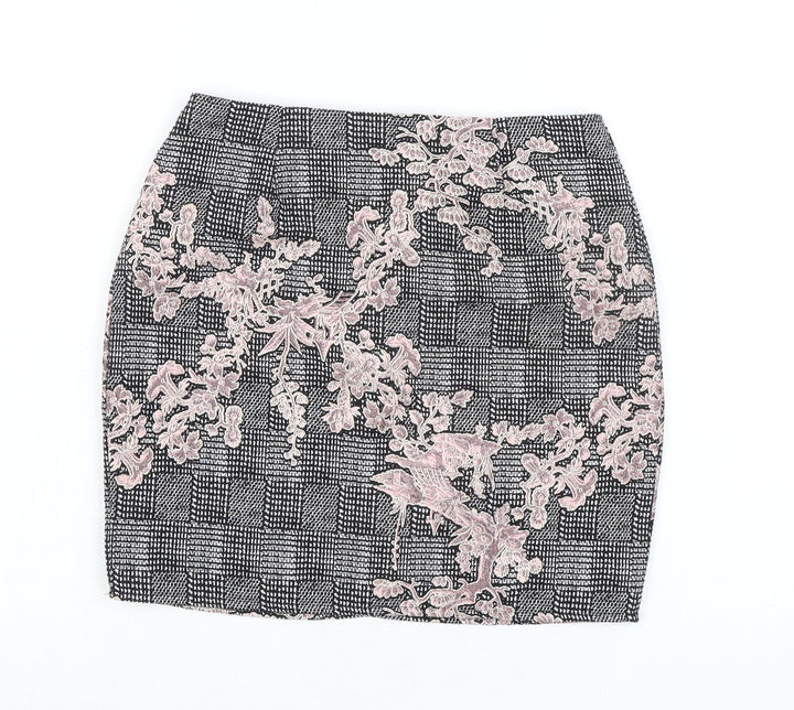 Missguided Womens Multicoloured Polyester A-Line Skirt Size 8 Zip
