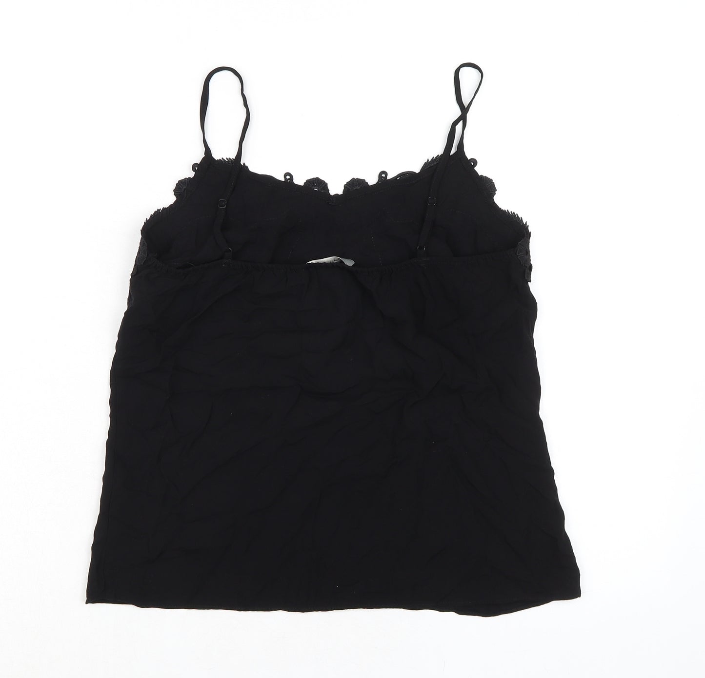 Oasis Womens Black Polyester Camisole Blouse Size 10 V-Neck - Adjustable Straps