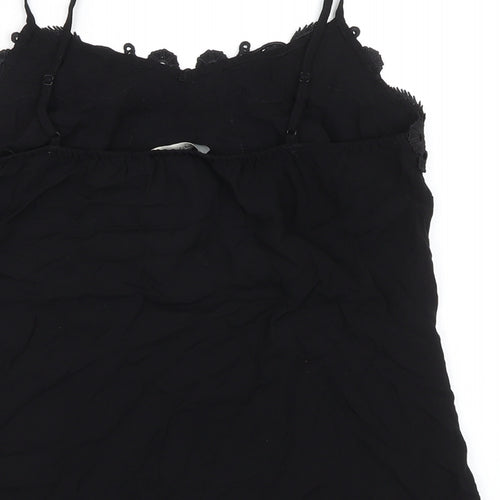 Oasis Womens Black Polyester Camisole Blouse Size 10 V-Neck - Adjustable Straps