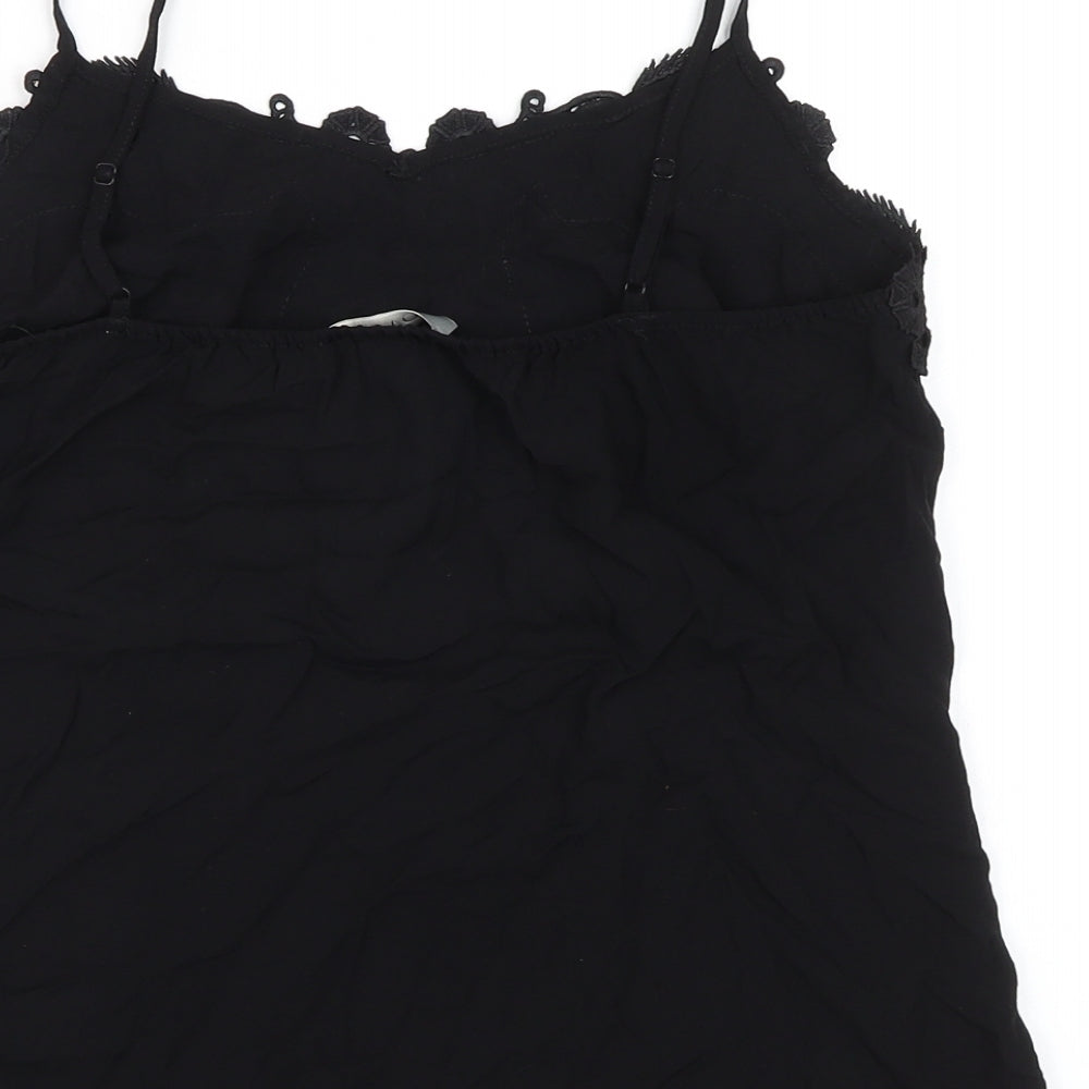 Oasis Womens Black Polyester Camisole Blouse Size 10 V-Neck - Adjustable Straps