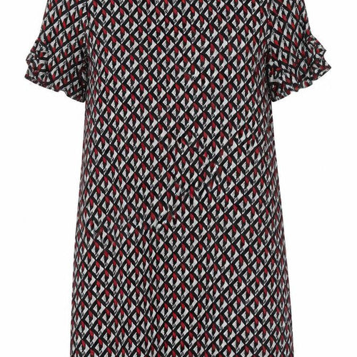 New Look Womens Multicoloured Viscose Shirt Dress Size 12 Boat Neck Pullover - Cold Shoulder