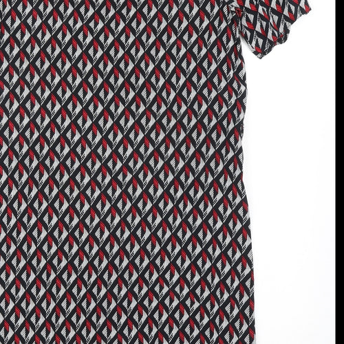 New Look Womens Multicoloured Viscose Shirt Dress Size 12 Boat Neck Pullover - Cold Shoulder