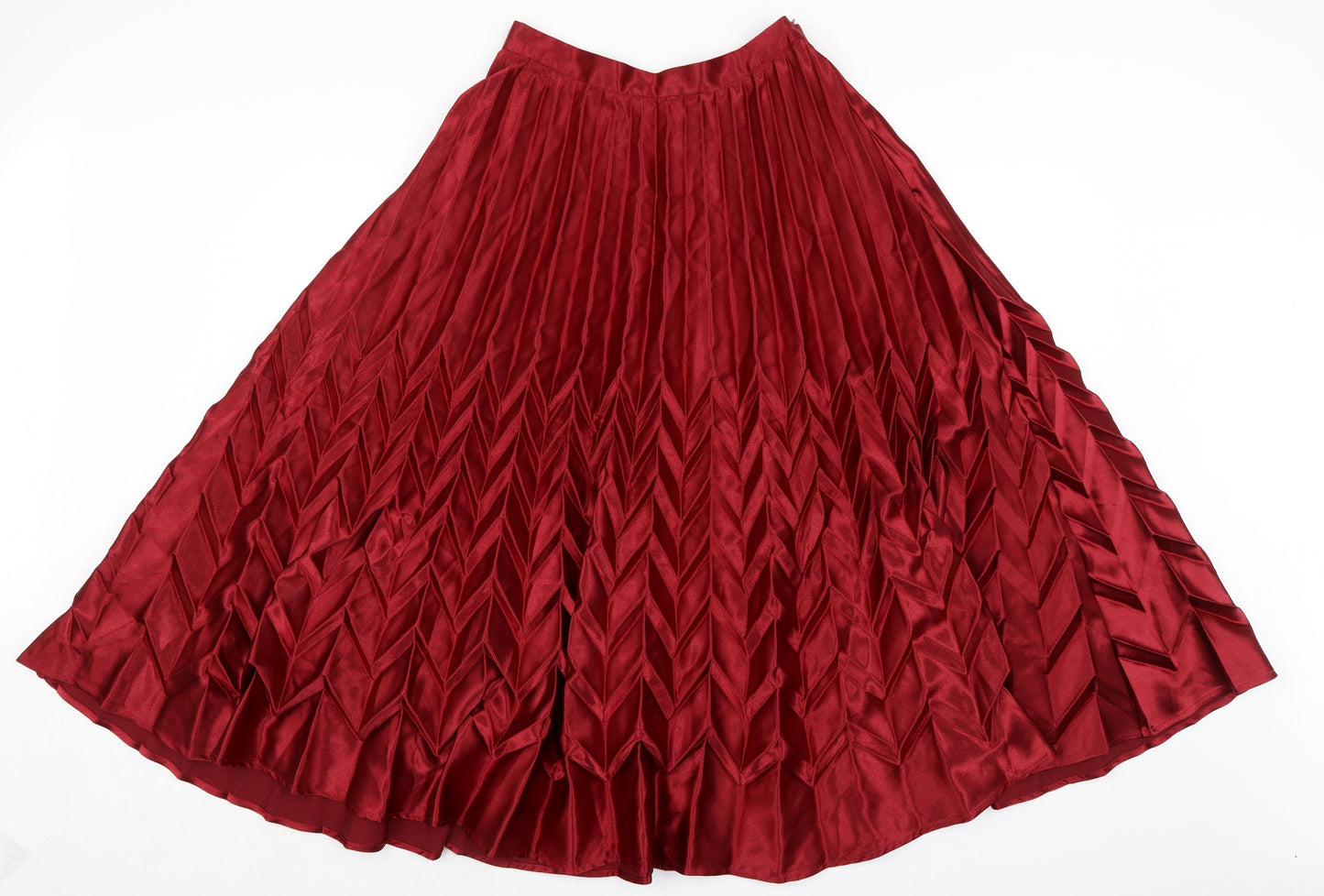 Cameo Rose Womens Red Polyester A-Line Skirt Size 12 Zip - Pleated
