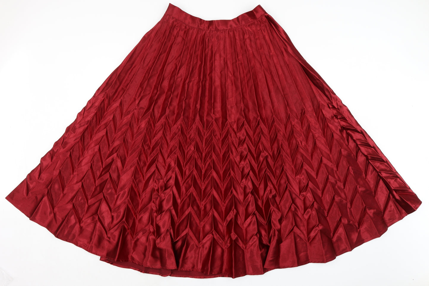 Cameo Rose Womens Red Polyester A-Line Skirt Size 12 Zip - Pleated