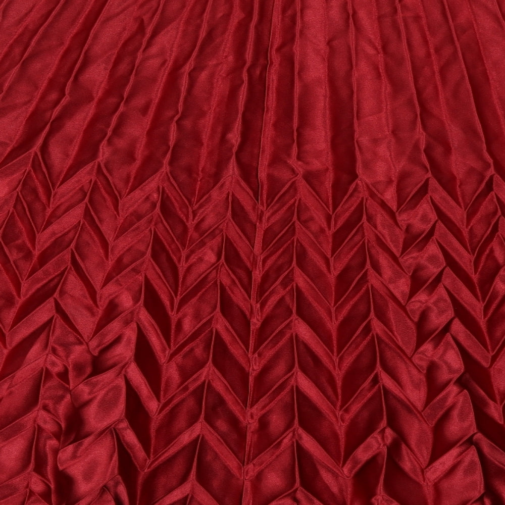 Cameo Rose Womens Red Polyester A-Line Skirt Size 12 Zip - Pleated