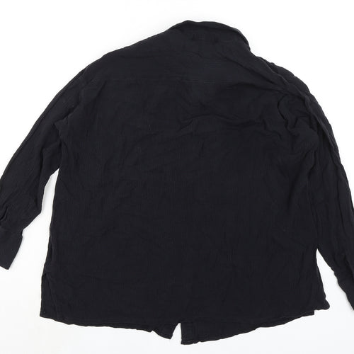 Missguided Womens Black Viscose Basic Blouse Size 10 Collared