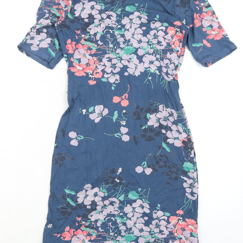 Monsoon Womens Multicoloured Floral Viscose A-Line Size 10 V-Neck Pullover - Wrap