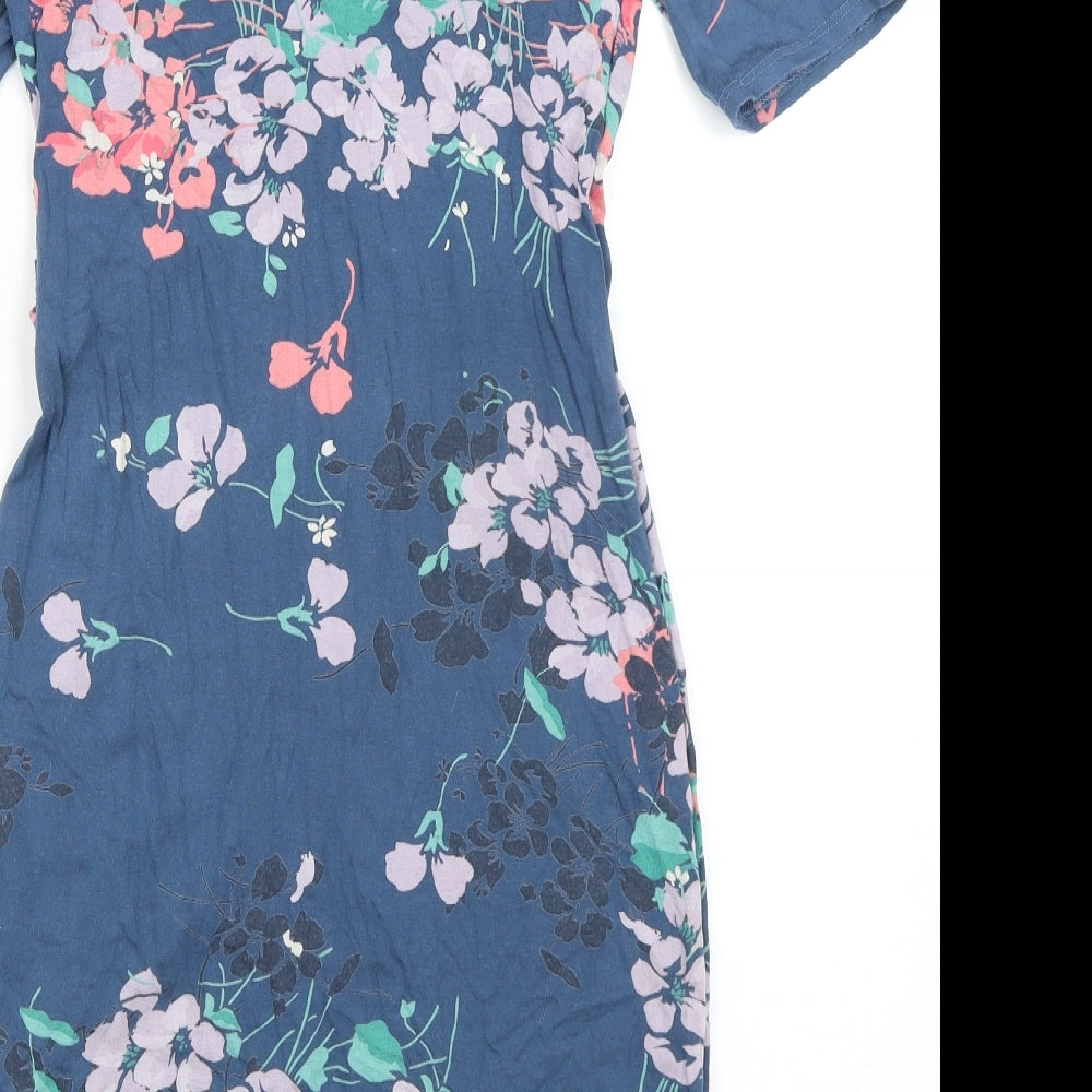 Monsoon Womens Multicoloured Floral Viscose A-Line Size 10 V-Neck Pullover - Wrap