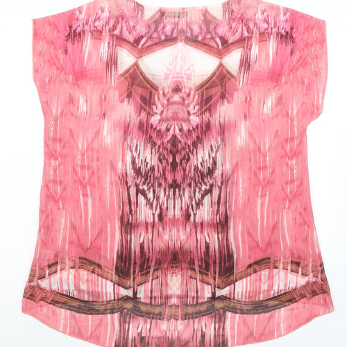 Alexara Womens Multicoloured Polyester Basic Blouse Size XL Round Neck - Shear