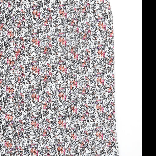 Warehouse Womens Multicoloured Floral Polyester Basic Blouse Size 12 V-Neck