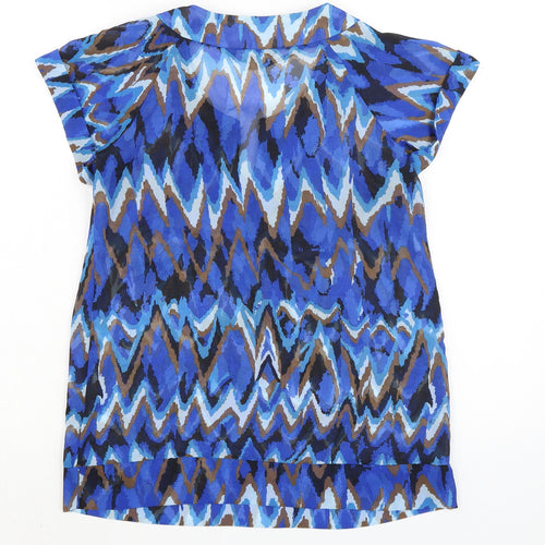 Debenhams Womens Blue Polyester Basic Blouse Size 10 Sweetheart - Shear