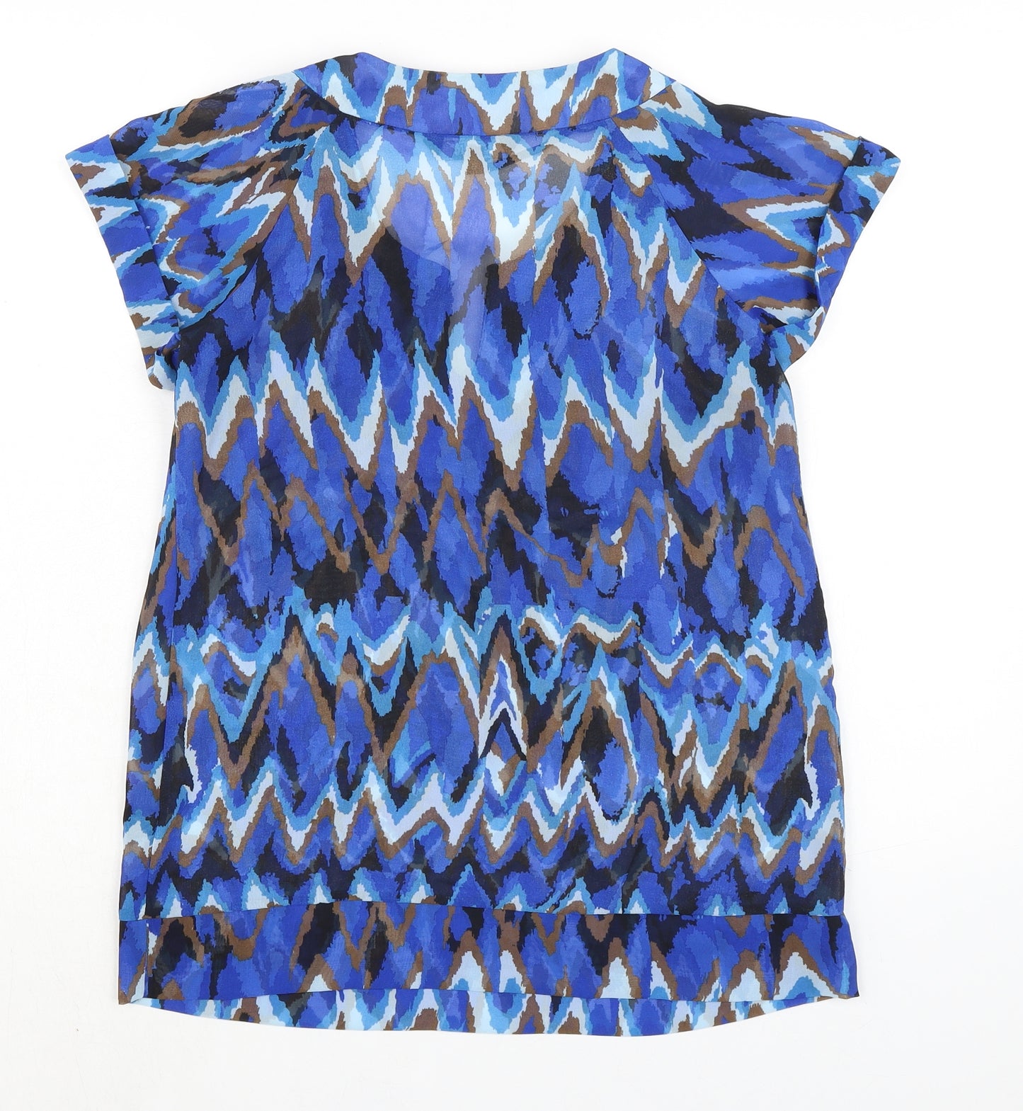 Debenhams Womens Blue Polyester Basic Blouse Size 10 Sweetheart - Shear