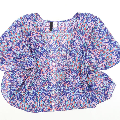 Divided by H&M Womens Multicoloured Polyester Kimono Blouse Size S V-Neck - Shear