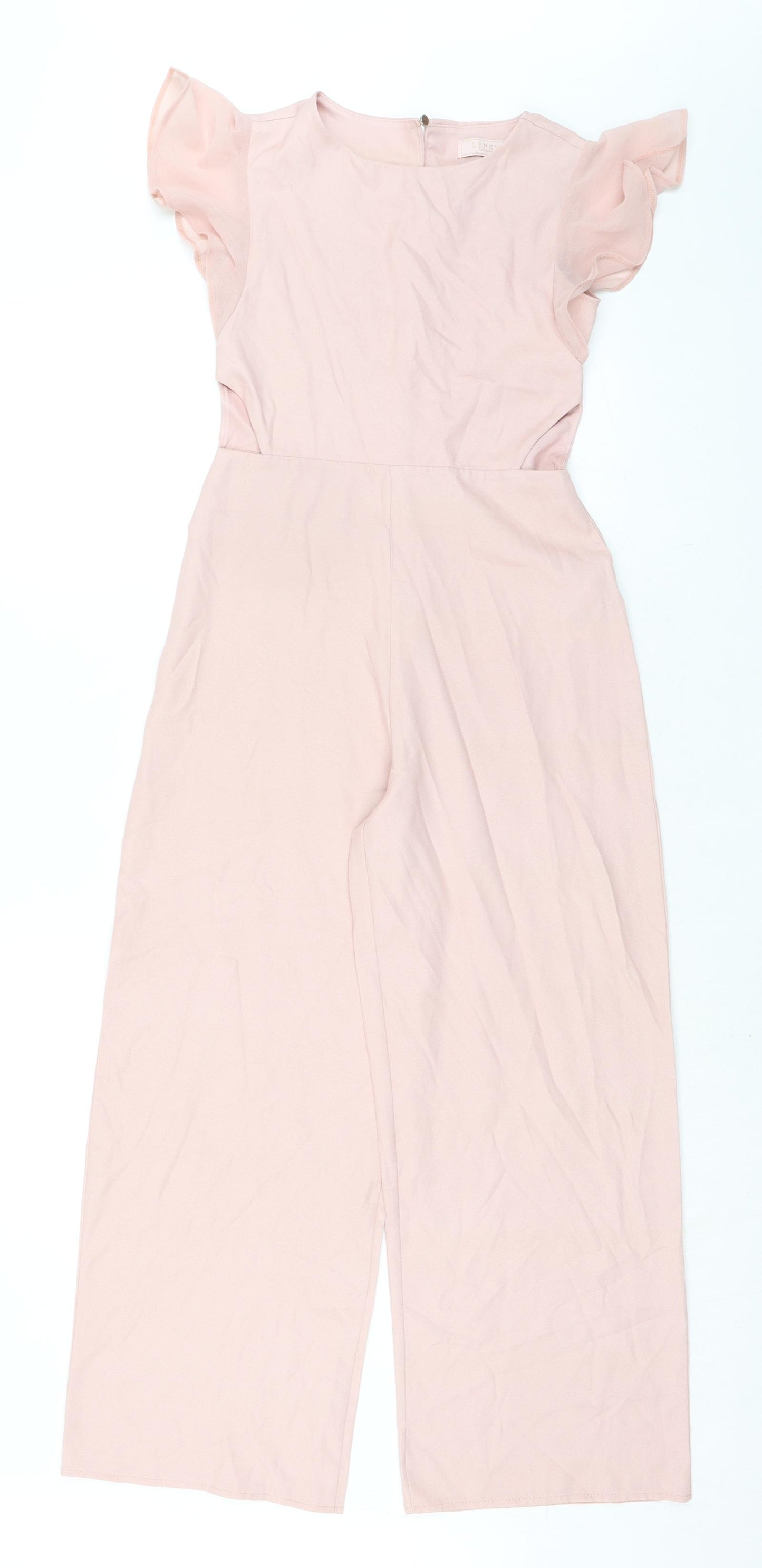 Lipsy London Girls Pink 100% Polyester Jumpsuit One-Piece Size 11 Years L25 in Zip