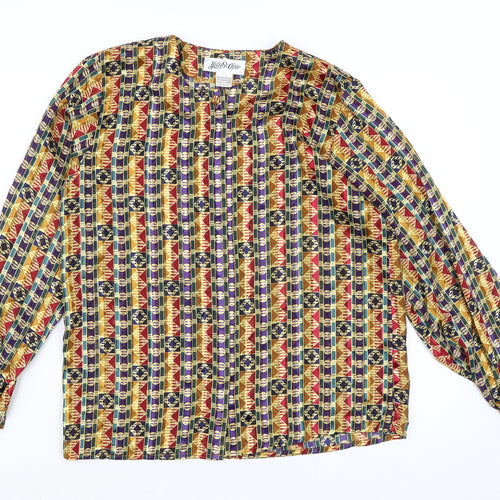 Yres St. Clair Womens Multicoloured Polyester Basic Blouse Size 12 Round Neck