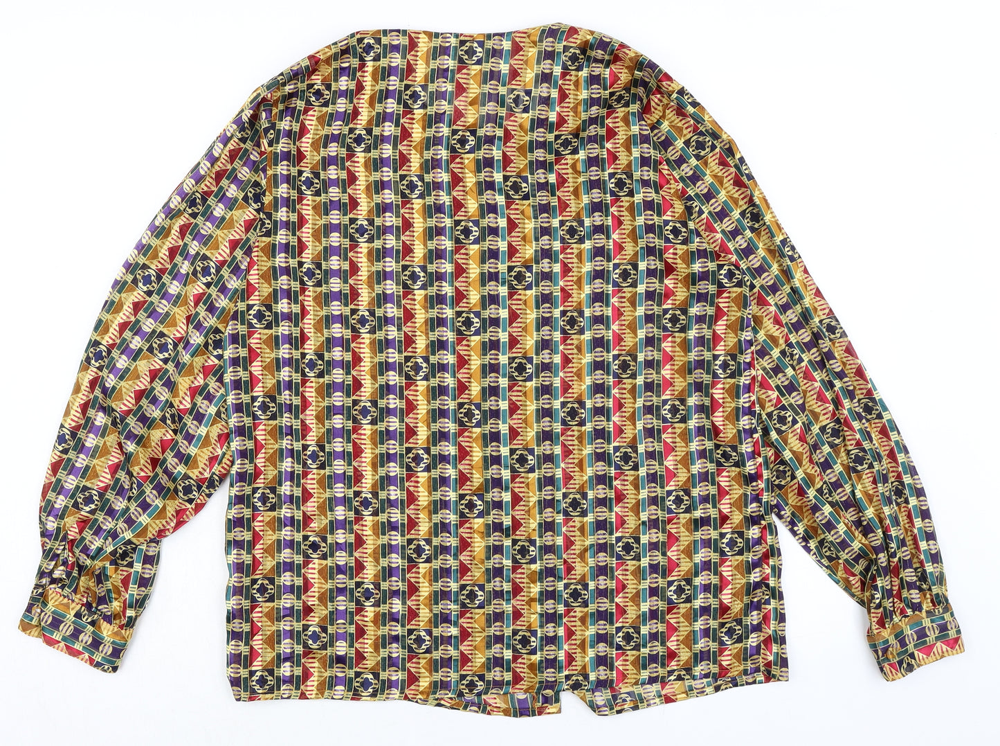 Yres St. Clair Womens Multicoloured Polyester Basic Blouse Size 12 Round Neck