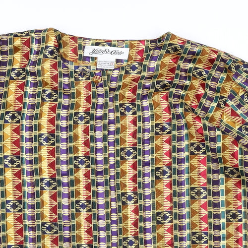 Yres St. Clair Womens Multicoloured Polyester Basic Blouse Size 12 Round Neck