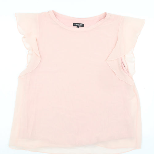 Debenhams Womens Pink Viscose Basic Blouse Size 16 Boat Neck - Layered