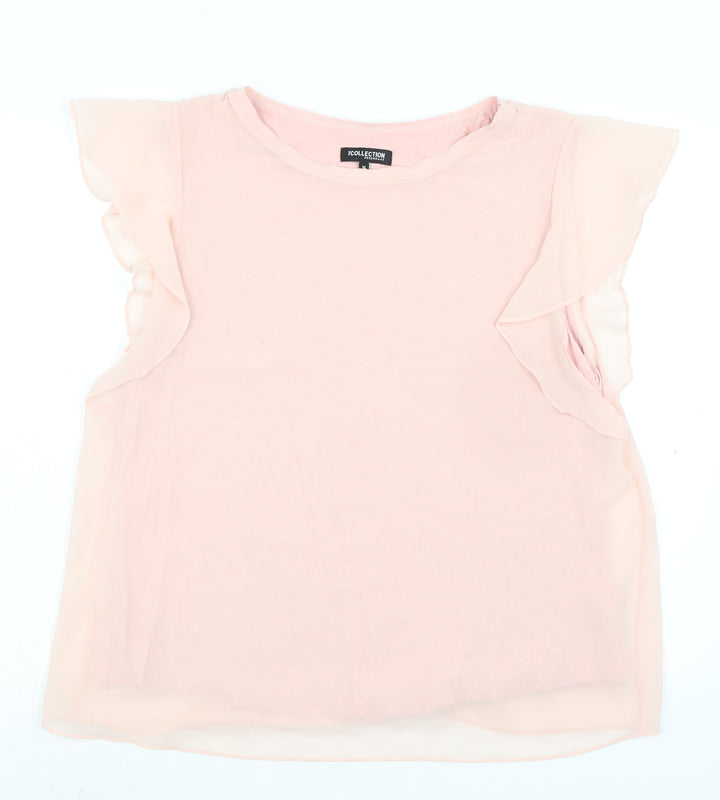 Debenhams Womens Pink Viscose Basic Blouse Size 16 Boat Neck - Layered