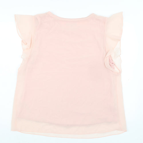 Debenhams Womens Pink Viscose Basic Blouse Size 16 Boat Neck - Layered