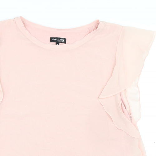 Debenhams Womens Pink Viscose Basic Blouse Size 16 Boat Neck - Layered