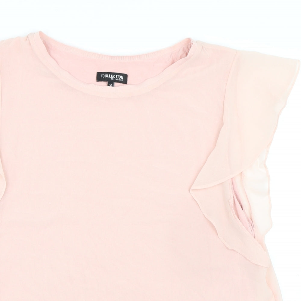 Debenhams Womens Pink Viscose Basic Blouse Size 16 Boat Neck - Layered