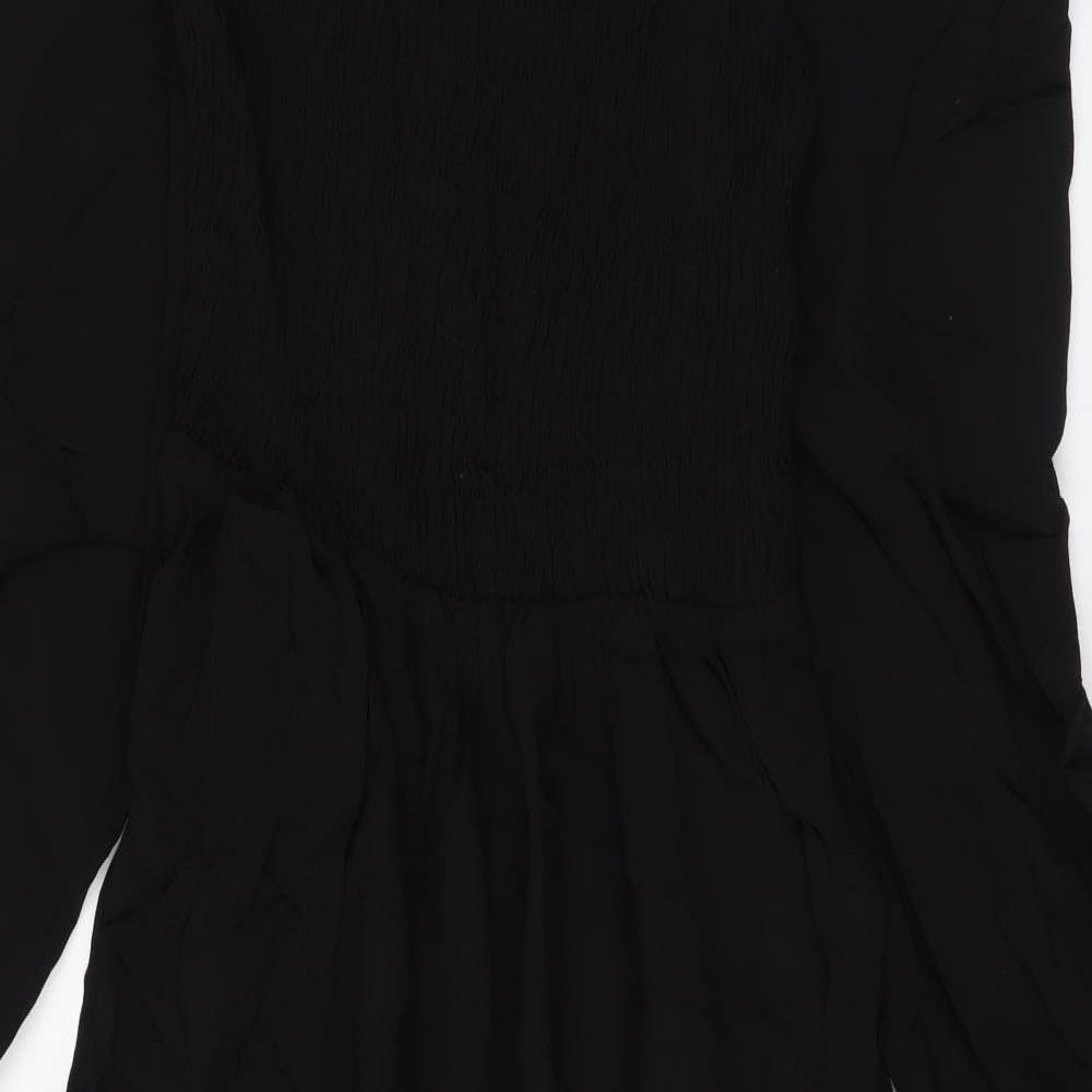 Marks and Spencer Womens Black Viscose Maxi Size 6 Square Neck Pullover