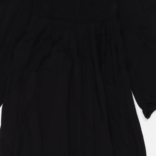 Marks and Spencer Womens Black Viscose Maxi Size 6 Square Neck Pullover