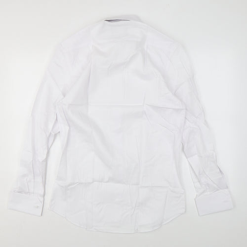Marks and Spencer Mens White Cotton Dress Shirt Size 14.5 Collared Button