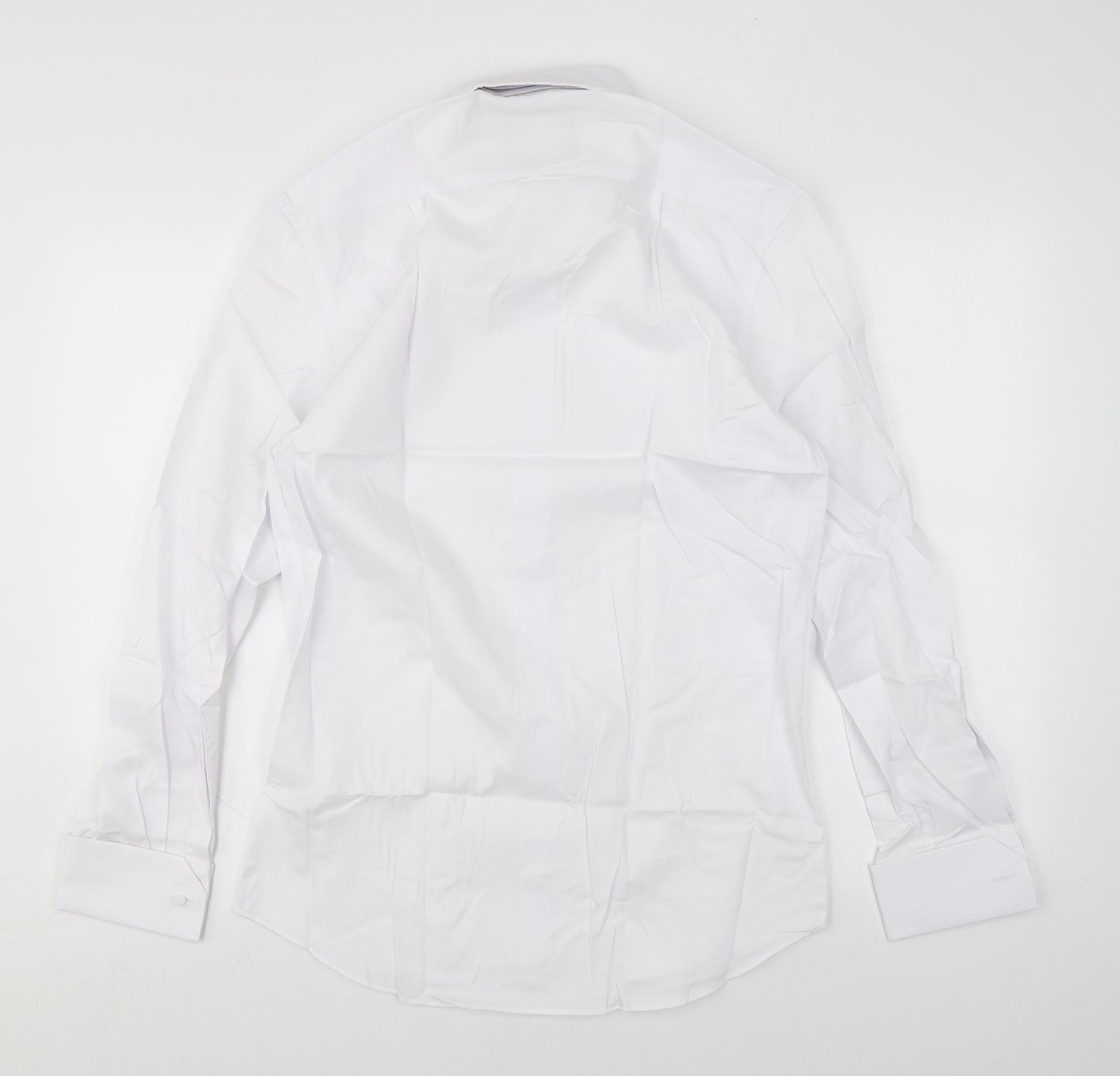 Marks and Spencer Mens White Cotton Dress Shirt Size 14.5 Collared Button