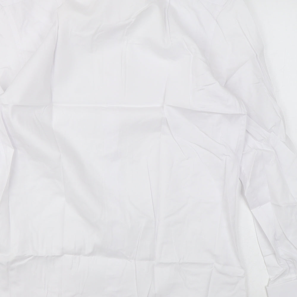 Marks and Spencer Mens White Cotton Dress Shirt Size 14.5 Collared Button