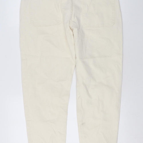 Marks and Spencer Mens Beige Cotton Straight Jeans Size 34 in L30 in Regular Zip