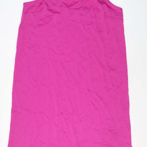 Marks and Spencer Womens Pink Polyester Maxi Size 22 Square Neck Pullover