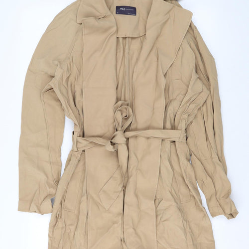 Marks and Spencer Womens Beige Jacket Blazer Size 10 Tie