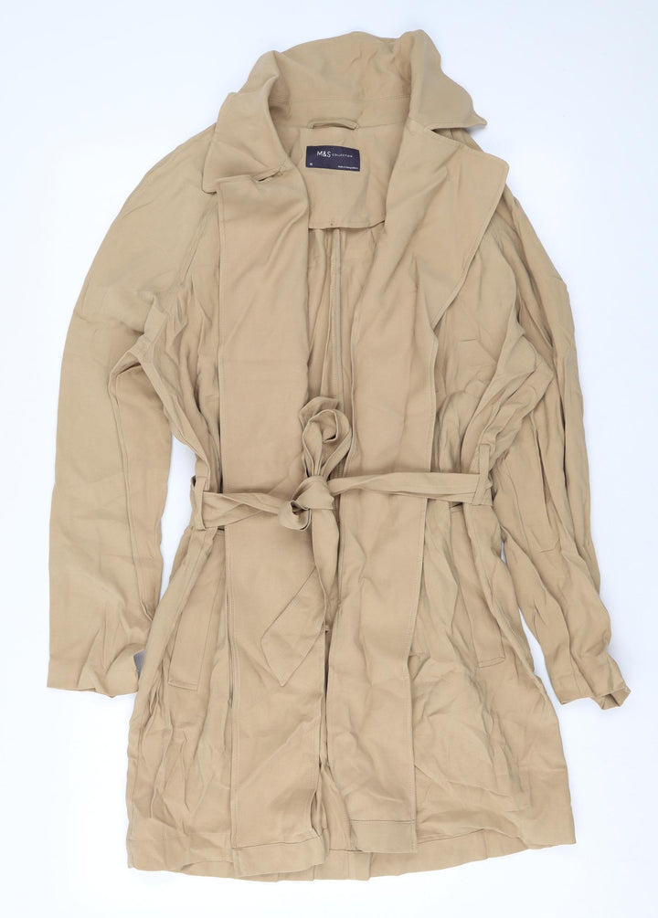 Marks and Spencer Womens Beige Jacket Blazer Size 10 Tie