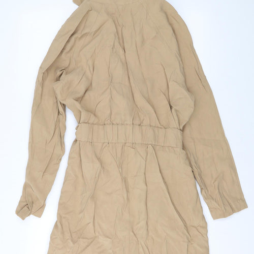 Marks and Spencer Womens Beige Jacket Blazer Size 10 Tie