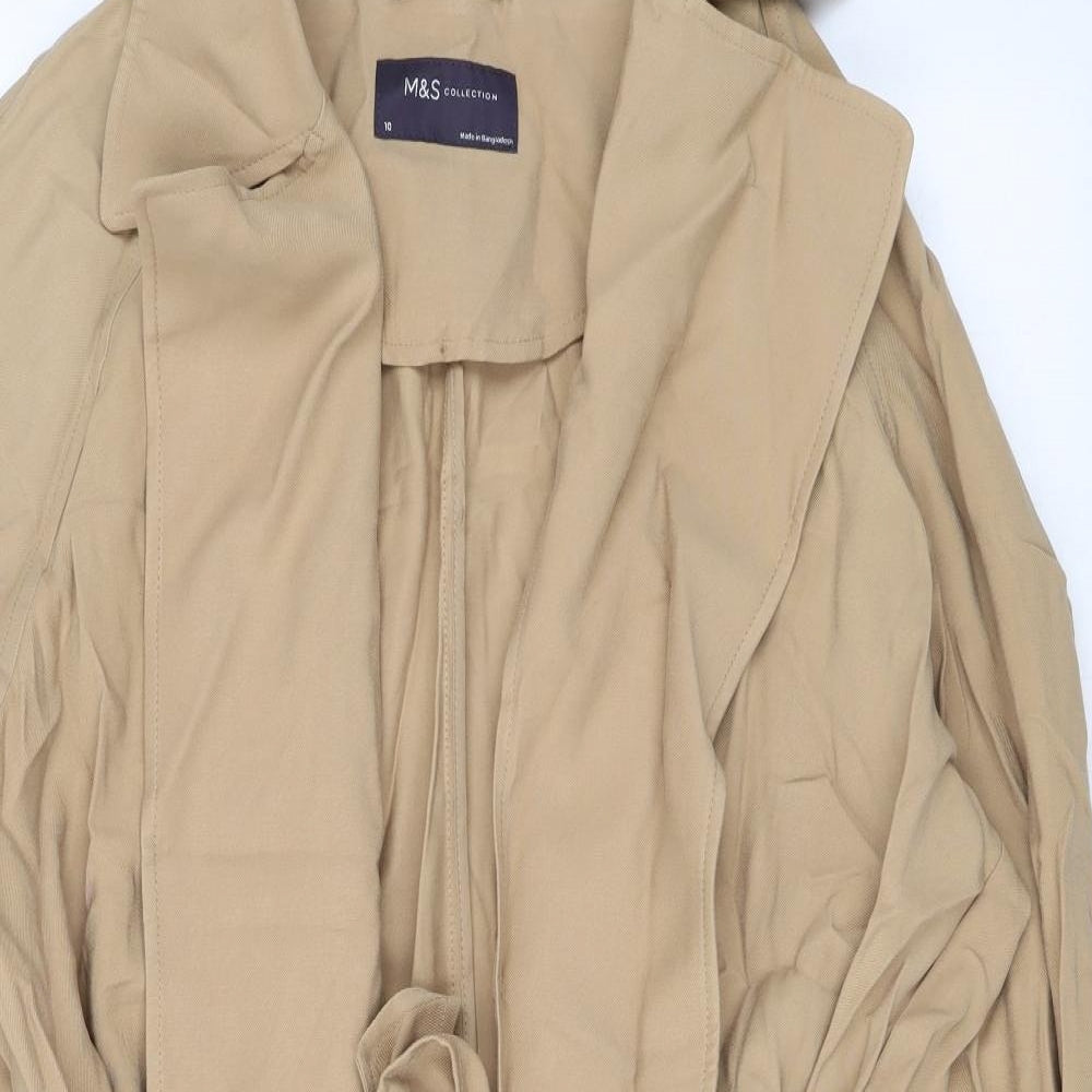 Marks and Spencer Womens Beige Jacket Blazer Size 10 Tie