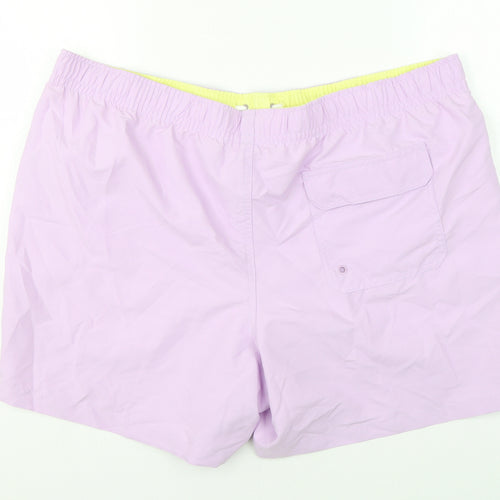 Marks and Spencer Mens Purple Polyester Bermuda Shorts Size 2XL L6 in Regular Drawstring - Swim Shorts