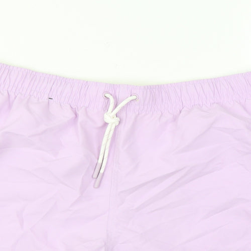 Marks and Spencer Mens Purple Polyester Bermuda Shorts Size 2XL L6 in Regular Drawstring - Swim Shorts