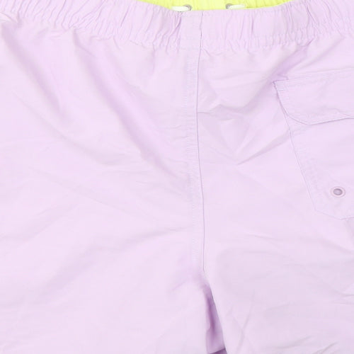 Marks and Spencer Mens Purple Polyester Bermuda Shorts Size 2XL L6 in Regular Drawstring - Swim Shorts