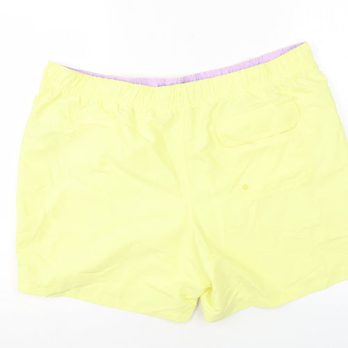 Marks and Spencer Mens Yellow Polyester Bermuda Shorts Size 2XL L6 in Regular Drawstring