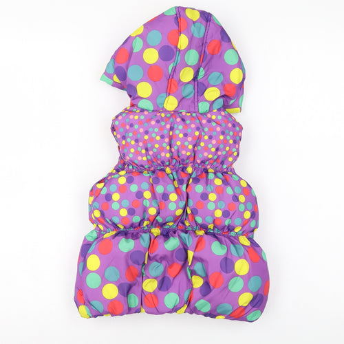 Marks and Spencer Girls Multicoloured Polka Dot Gilet Coat Size 4-5 Years Zip