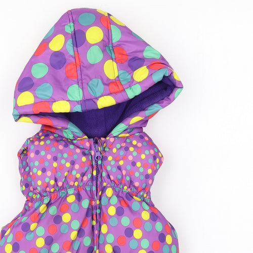 Marks and Spencer Girls Multicoloured Polka Dot Gilet Coat Size 4-5 Years Zip