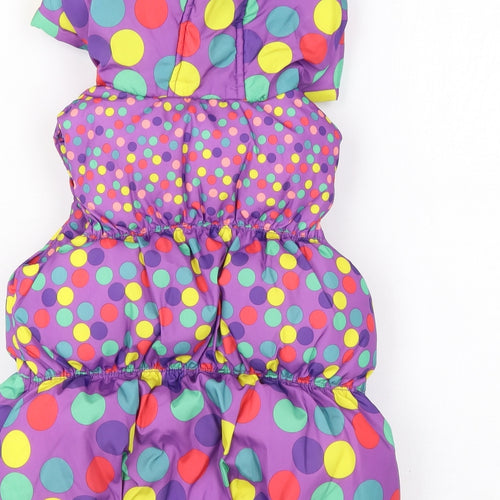 Marks and Spencer Girls Multicoloured Polka Dot Gilet Coat Size 4-5 Years Zip