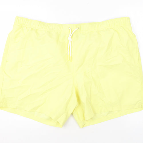 Marks and Spencer Mens Yellow Polyester Bermuda Shorts Size 3XL L6 in Regular Drawstring