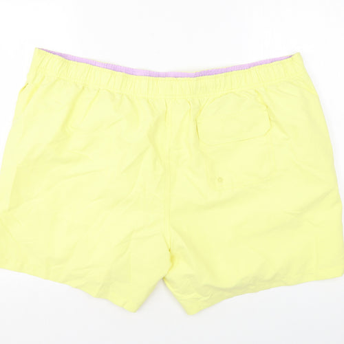 Marks and Spencer Mens Yellow Polyester Bermuda Shorts Size 3XL L6 in Regular Drawstring